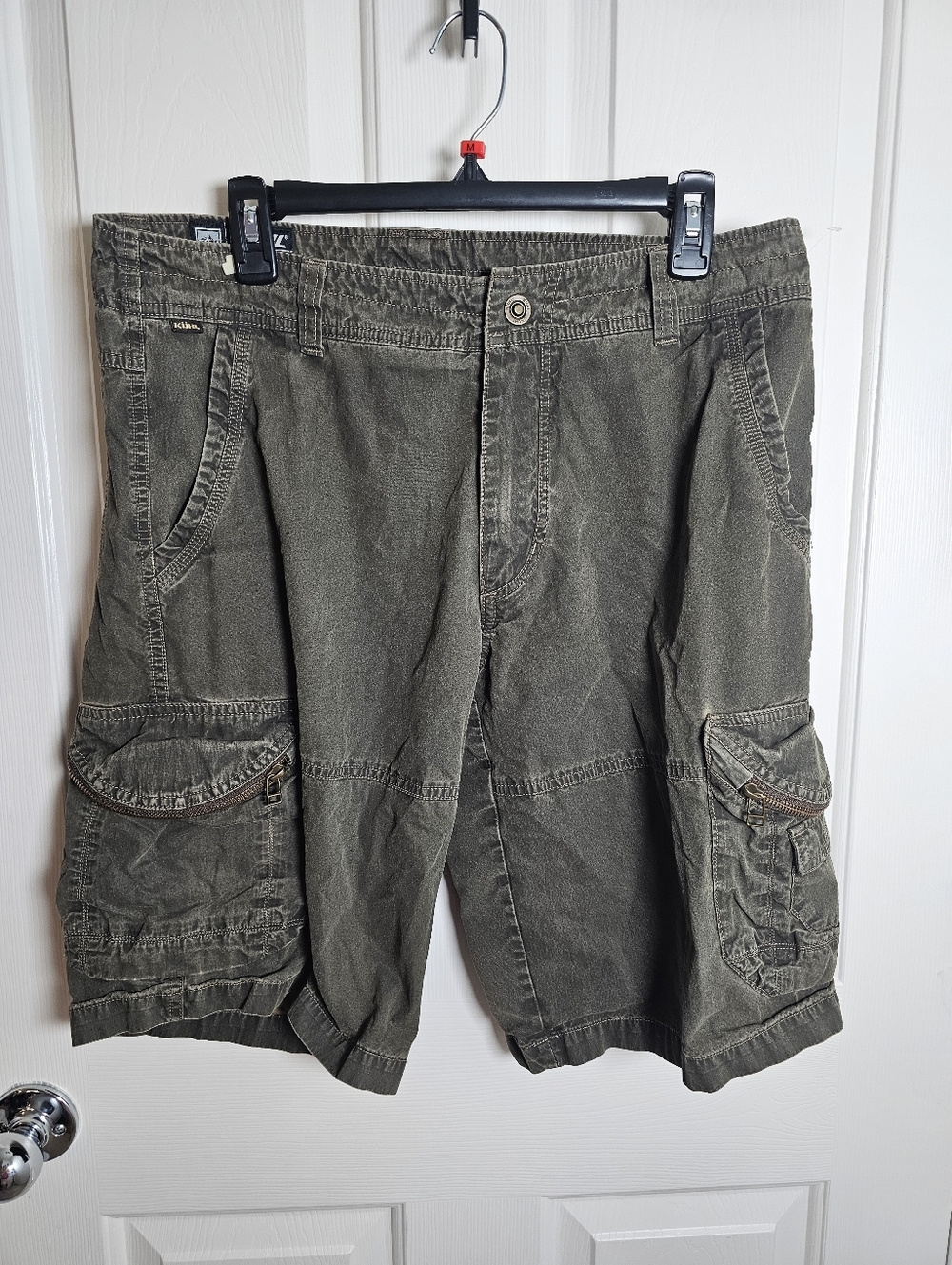 Kuhl Mens Outdoor Hiking Cargo Shorts Size 34 Nylon Cotton Green